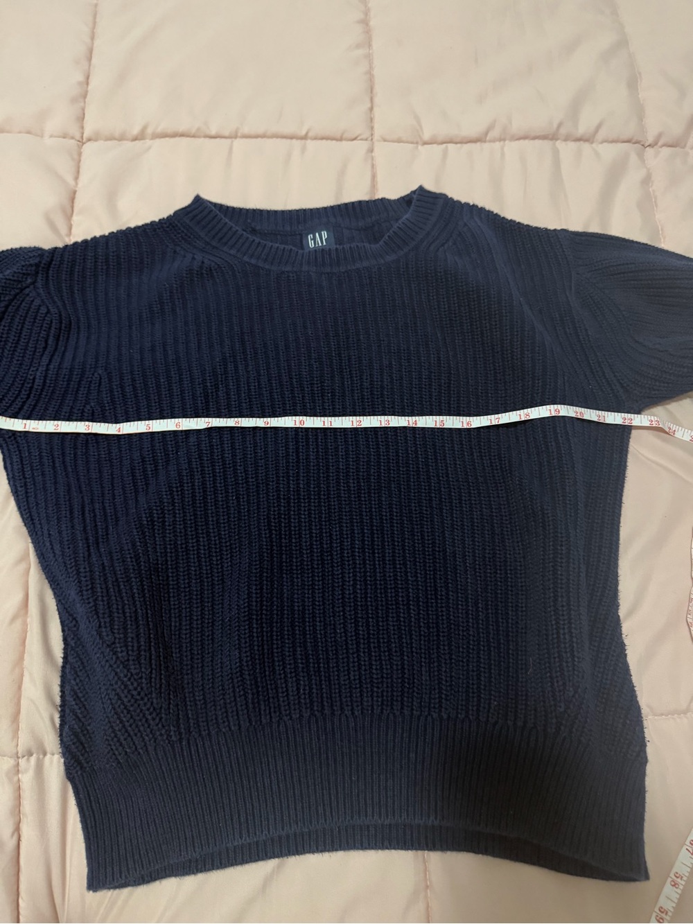 Navy Ribbed Knit Sweater - Picture 2 of 3